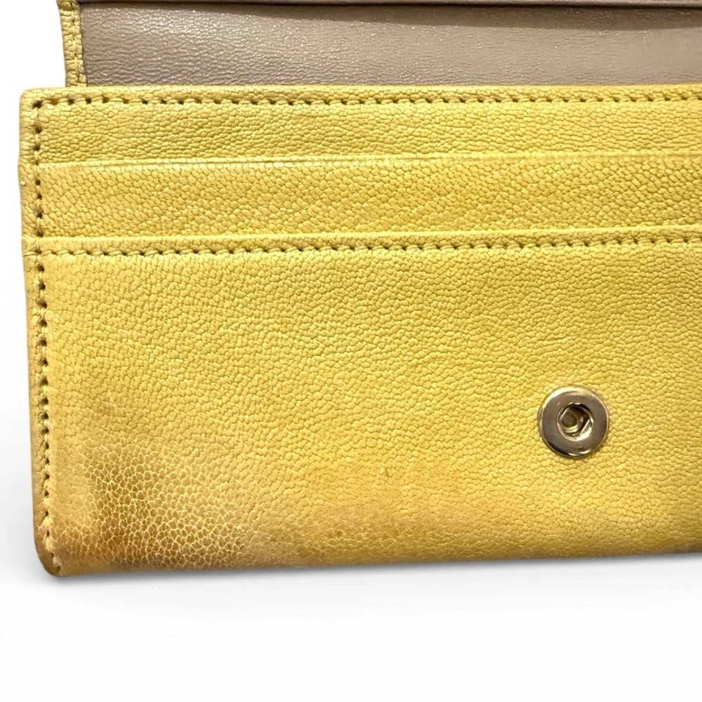 Jimmy Choo Nino Crystal Star-Studded Pearlized Yellow Leather Wallet and COA - Picture 10 of 17